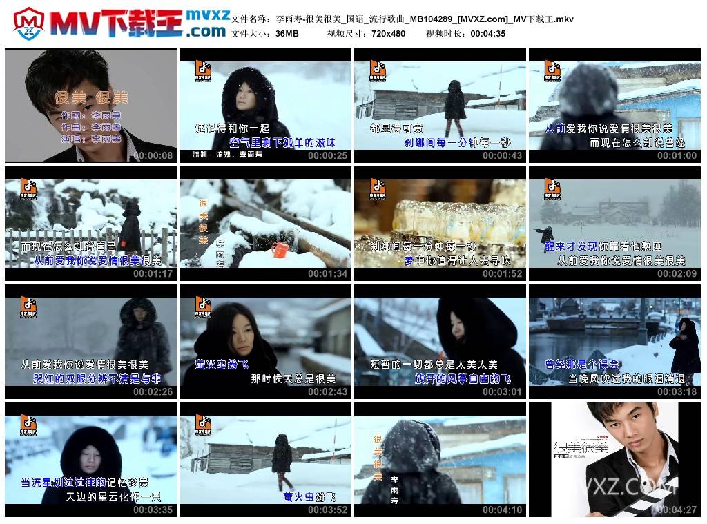 李雨寿-很美很美_国语_流行歌曲_MB104289